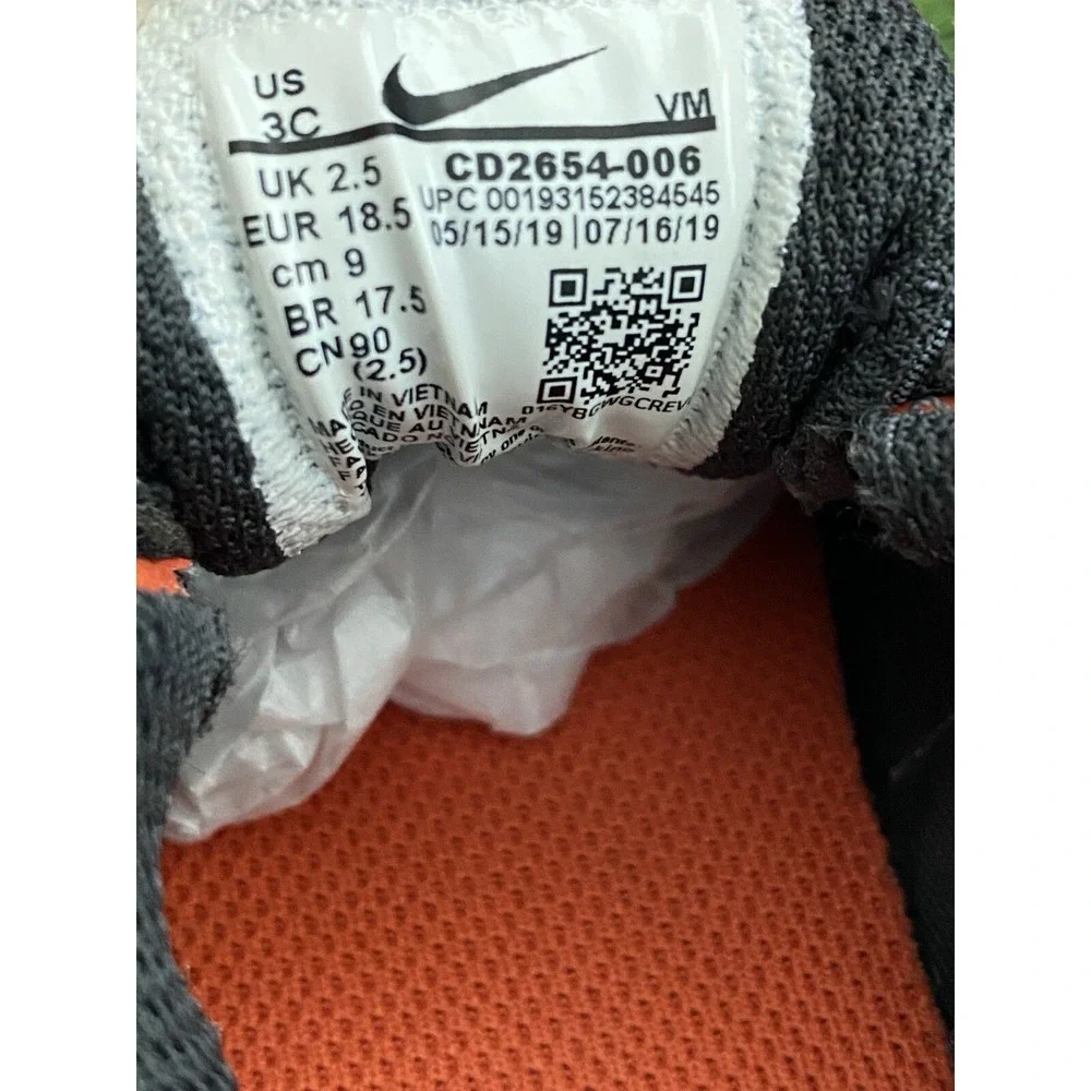 Nike‎ Air Max 270 Baby Toddler 3C React Gray Orange Shoes CD2654-006